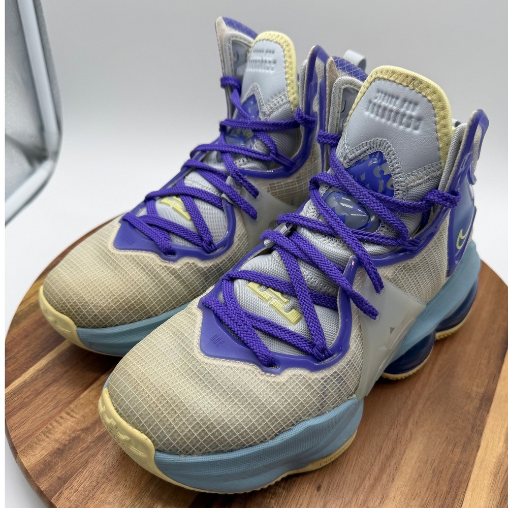 Nike Size 4Y LeBron 19 Aura 'Easter' Mid Basketball Sneakers Shoes ‎ 0476